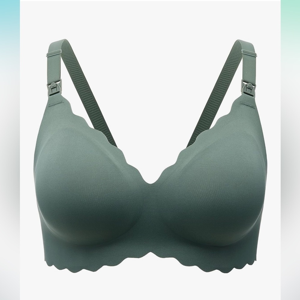 Momcozy Seamless Pine Green Nursing Bra